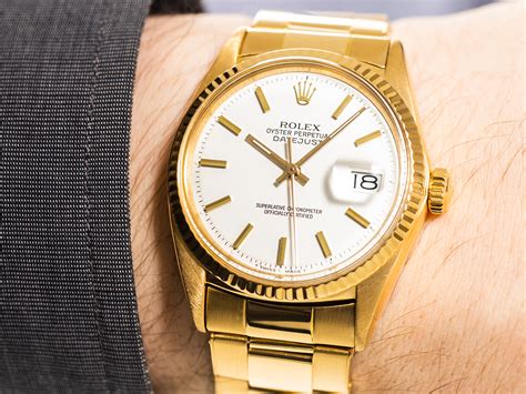 rolex 1601 w yellow gold bezel and white dial|vintage Rolex 1601 for sale.